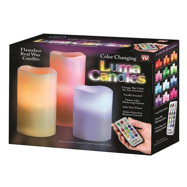 Ночник с 3 свечами Luma Candles Color Changing (30)