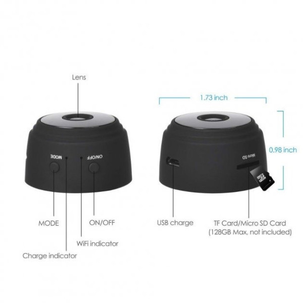 Беспроводная IР камера A9 с Wifi и датчиком движения FullHd ночное видение, аккумуляторная USB камера A-9