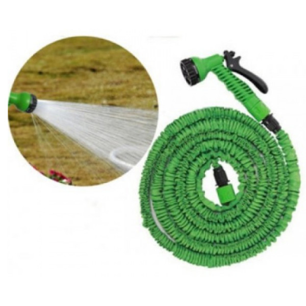 Шланг поливочный садовый Xhose 30 м с распылителем для полива Magic Hose Зеленый