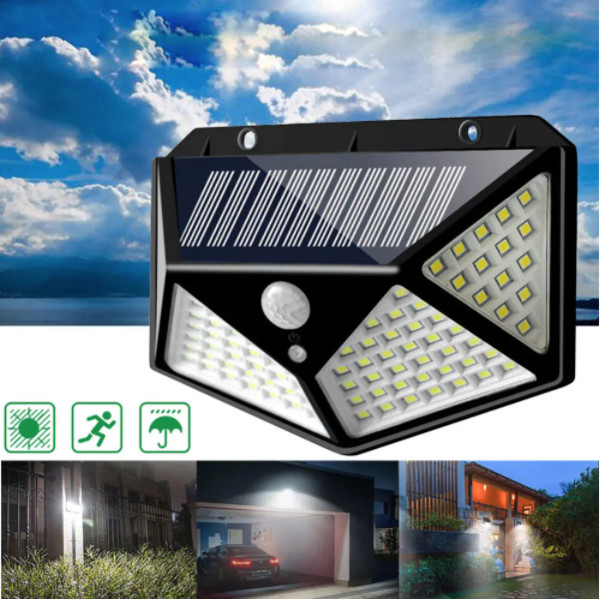 Світлодіодний світильник із датчиком руху на сонячних батареях Solar Interaction Wall Lamp 100 LED