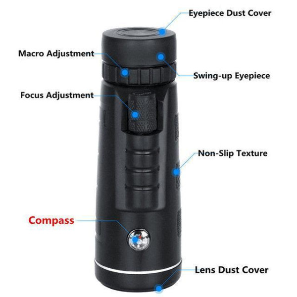 Монокуляр Bushnell PANDA 16x52 з триніжкою та кліпсою для смартфона
