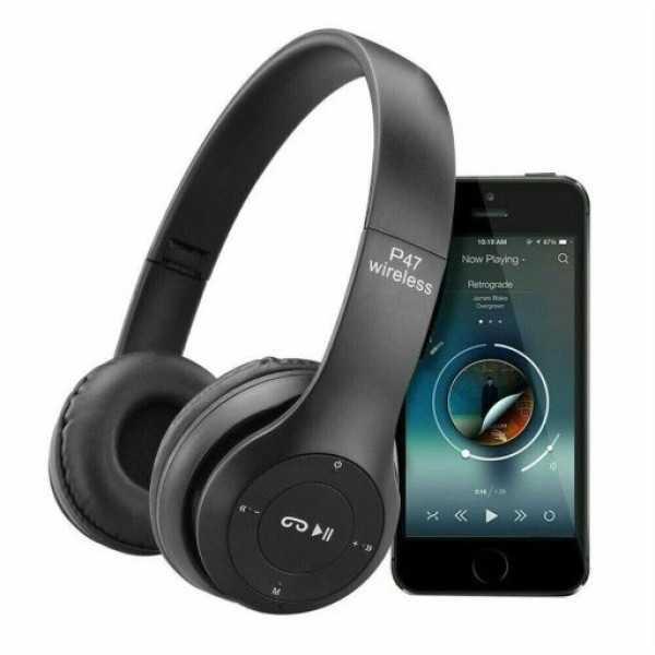 Наушники MDR P47+BT / Наушники беспроводные bluetooth microSD Mp3 с плеером