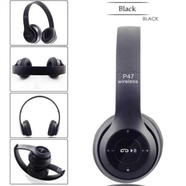 Наушники MDR P47+BT / Наушники беспроводные bluetooth microSD Mp3 с плеером