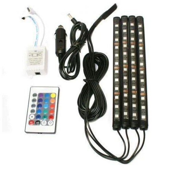 Універсальне автомобільне RGB led підсвічування LED AMBIENT HR-01678 з мікрофоном