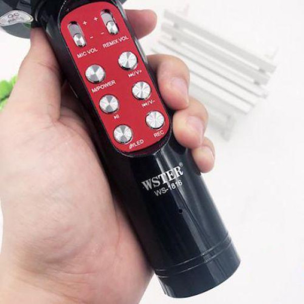 Бездротовий Bluetooth-мікрофон караоке WSTER WS-1816 Чорний