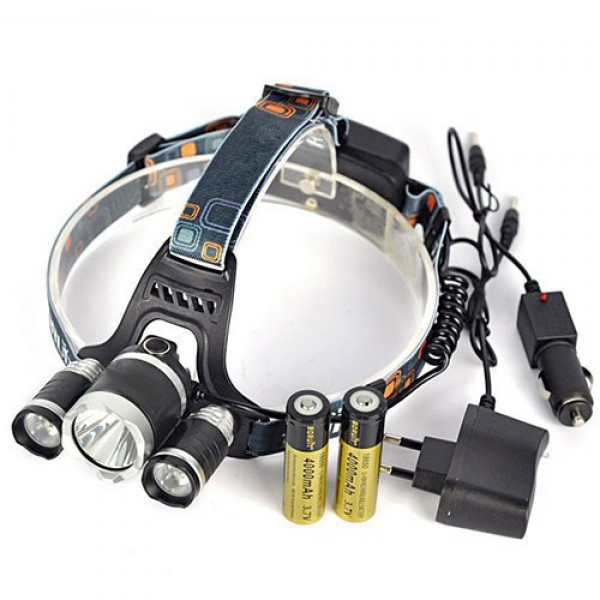 Налобный фонарь 3 Led RJ 3000 T6