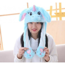 Шапка що світиться Pikachu Toys Soft With Led з вушками Блакитний