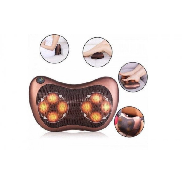 Роликовый массажер с подогревом для спины и шеи Massage pillow