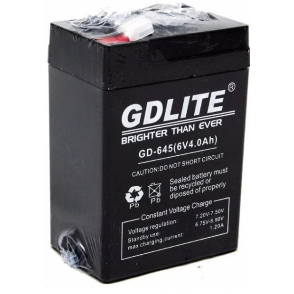 Battery 6V 4 Ah GD 645, Аккумулятор, Аккумуляторная батарея, Аккумулятор для весов свинцово-кислотный