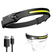 Налобный фонарь BL G28 XPE+COB с сенсором движения, аккумуляторный, USB зарядка