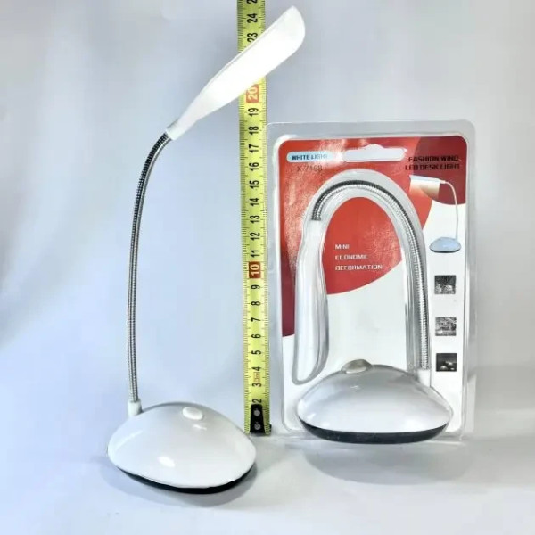Настольная LED-лампа на батарейках (АААх3), MINI X-7188, Белая / Гибкий светодиодный мини-светильник