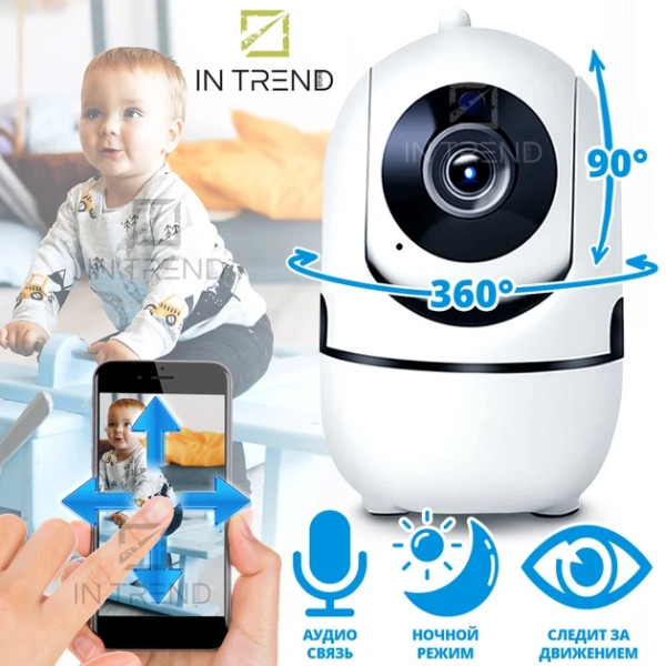Камера відеоспостереження QC011 IP CAMERA Wifi Бездротова поворотна відеокамера з інфрачервоним підсвічуванням, нічною зйомкою та