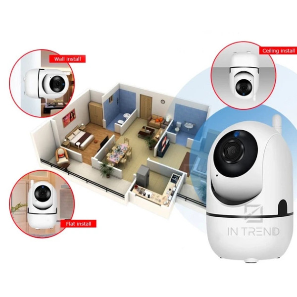 Камера відеоспостереження QC011 IP CAMERA Wifi Бездротова поворотна відеокамера з інфрачервоним підсвічуванням, нічною зйомкою та