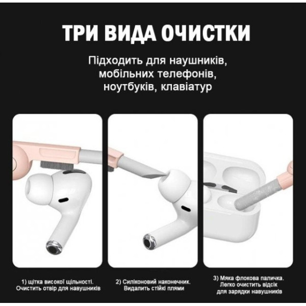 Набор для чистки клавиатур, наушников, экранов, мышек многофункциональная щетка 7в1