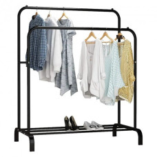 Двойная вешалка стойка 110х54см, до 30 кг Double floor Hanger / Напольная стойка для одежды с полкой для обуви