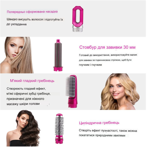 Мультистайлер 5 в 1 Hot Air Styler для разных типов волос с функциями придания объема + коробка