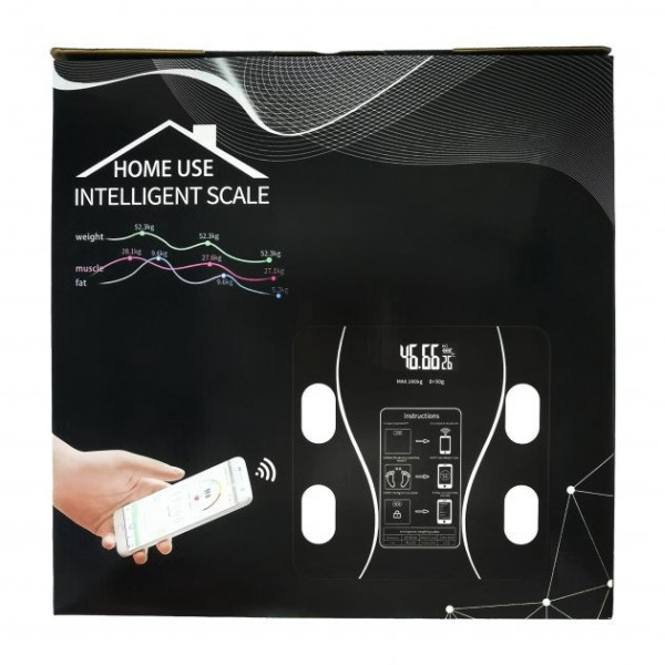 Напольные умные фитнес весы до 180кг, с Bluetooth, A-8003