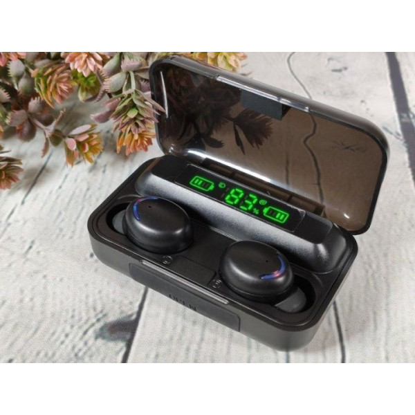 Сенсорні бездротові Bluetooth навушники із зарядним кейсом TWS BTH-F9-5 Black