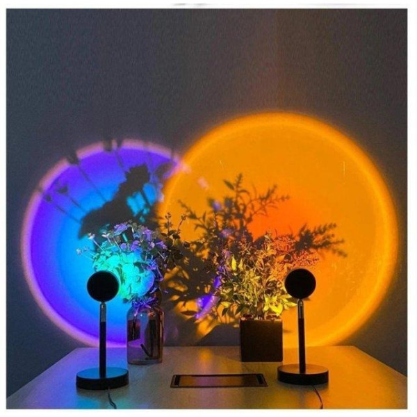 Проекционная лампа заката солнца Sunset lamp RGB, разноцветная 16 цветов