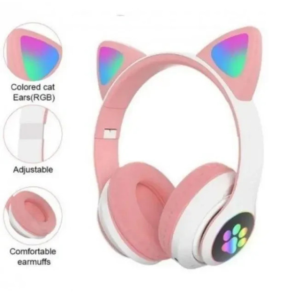 Детские беспроводные Bluetooth наушники с подсветкой CAT VZV-23M