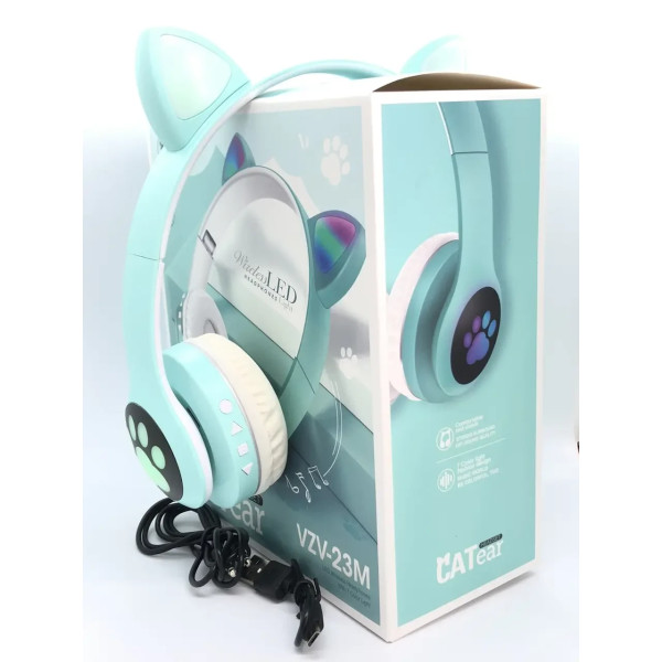 Детские беспроводные Bluetooth наушники с подсветкой CAT VZV-23M