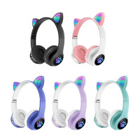 Детские беспроводные Bluetooth наушники с подсветкой CAT VZV-23M