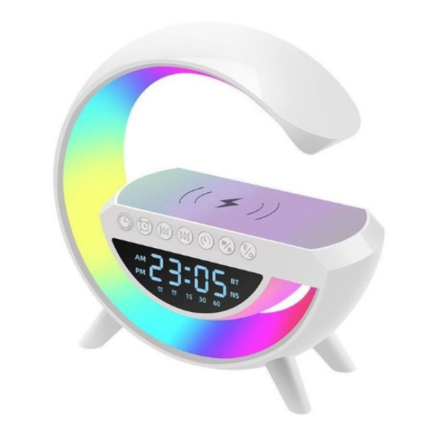 Ночник настольный с беспроводной зарядкой RGB Happy Light Smart Light Sound Machine 24см