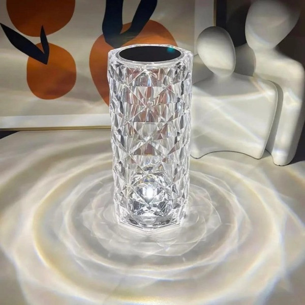 Ночник хрустальная ваза светодиодная Crystal Rose Ambience 16-цветов RGB 19.5 см AND463