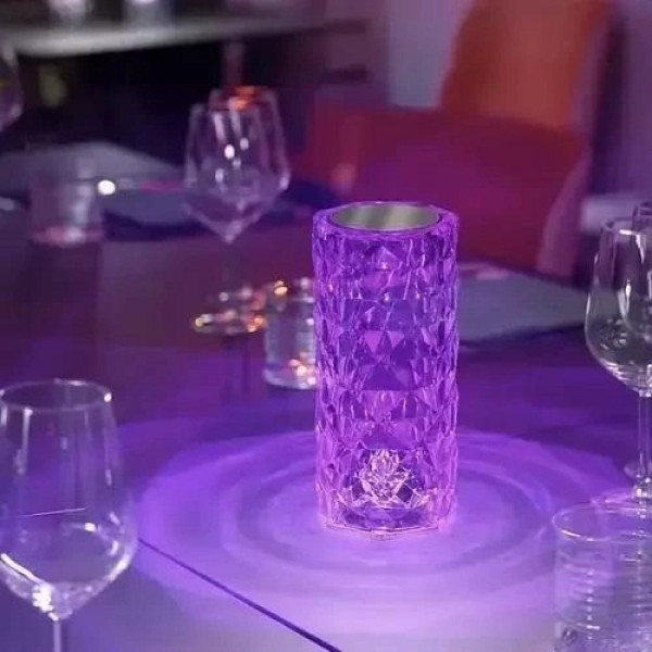 Ночник хрустальная ваза светодиодная Crystal Rose Ambience 16-цветов RGB 19.5 см AND463
