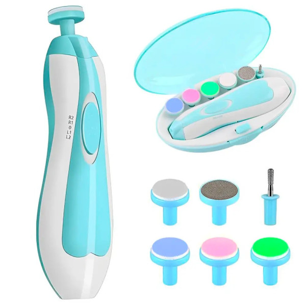 Акумуляторна дитяча пилка тример для нігтів і 6 насадок NAIL TRIMMER XL-667
