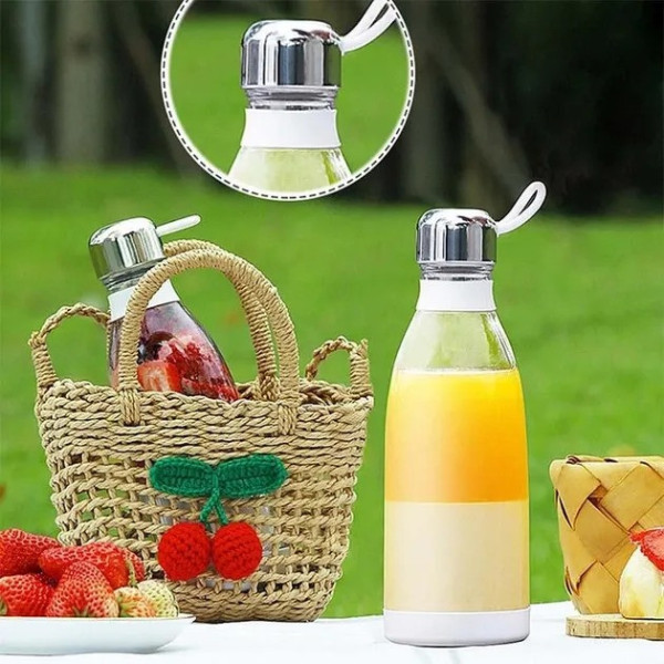 Портативный блендер-бутылка Mini Juicer для смузи на аккумуляторе 350 мл