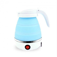 Складаний електрочайник Electric Kettle силіконовий похідний дорожній блакитний 600 мл