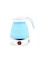 Складной электрочайник Electric Kettle силиконовый походный дорожный голубой 600 мл