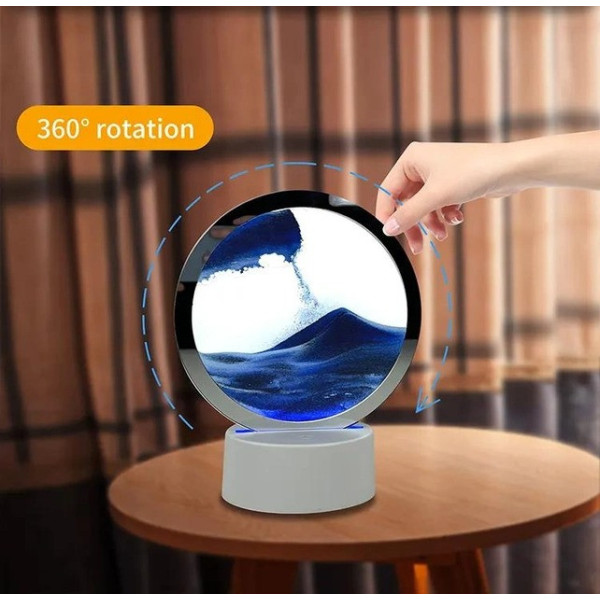 Настольная LED лампа RGB ночник 3D Sandscape светодиодные песочные часы