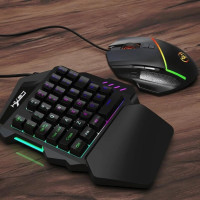 Игровая клавиатура и мышка 198I G506, проводной набор мини клавиатура и мышь Black