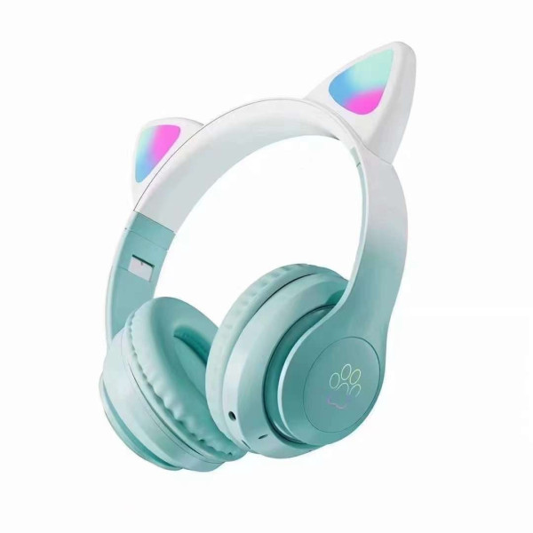 Детские наушники STN-28 PRO с ушками и LED-подсветкой Bluetooth 5.3 складные microSD