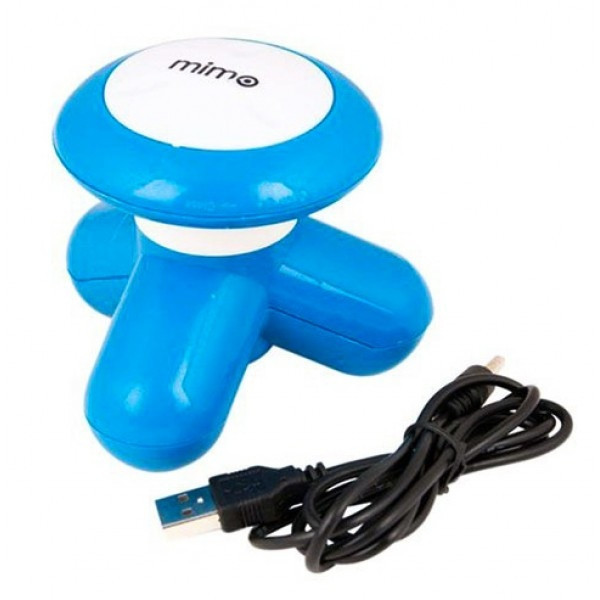 Мультифункциональный ручной мини-массажер вибромассаж Mimo USB, синий