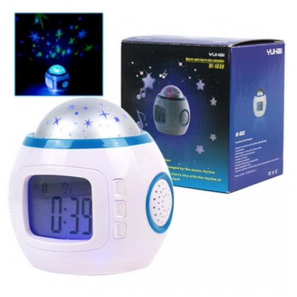 Музыкальные будильник с проектором и ночником Звездное небо YUHAI UI-1038