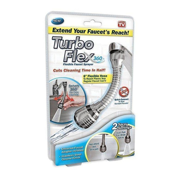 Гибкая насадка для крана Turbo Flex 360 - аэратор для экономии воды