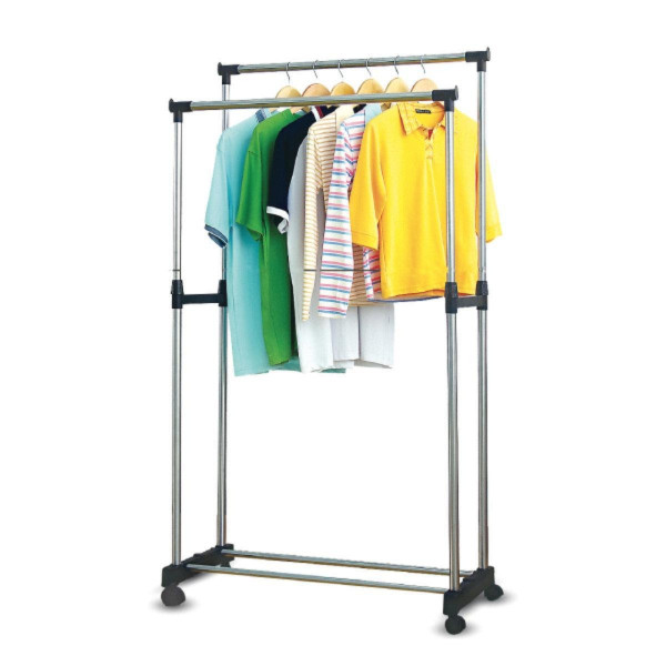 Стойка для одежды подвижная Double Pole Clothers Horse (30 кг)