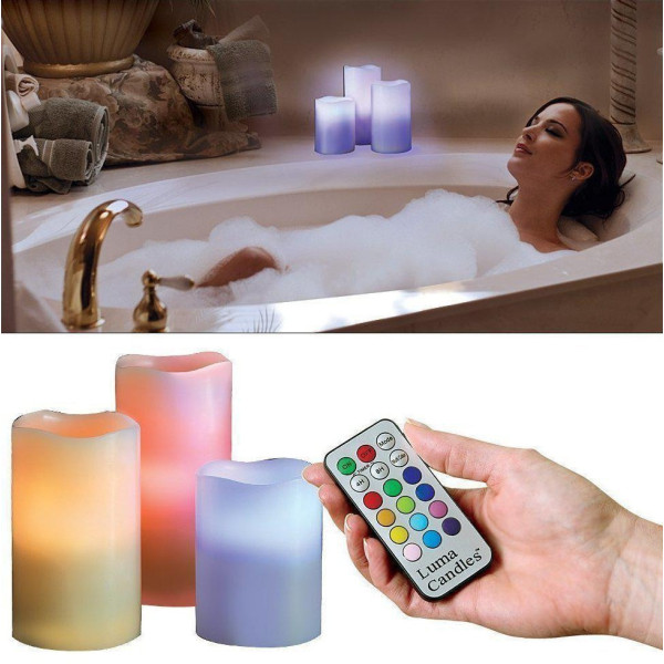 Ночник с 3 свечами Luma Candles Color Changing (30)