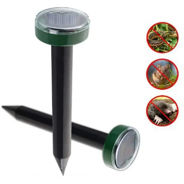 Ультразвуковой отпугиватель кротов, насекомых, грызунов Garden Pro D-1102, на солнечной батарее, влагозащищенн
