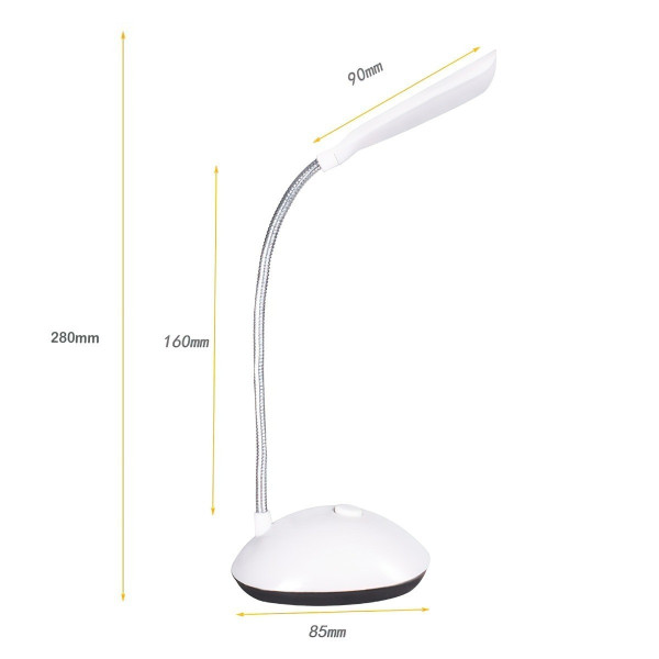 Настольная LED-лампа на батарейках (АААх3), MINI X-7188, Белая / Гибкий светодиодный мини-светильник