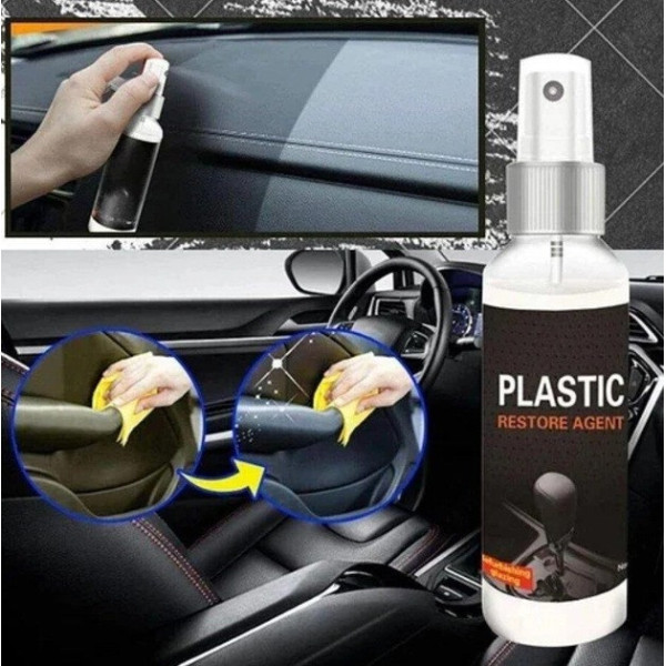 Засіб для відновлення пластикового покриття авто JoyPro Plastic Restore Agent, спрей 30 мл із губкою