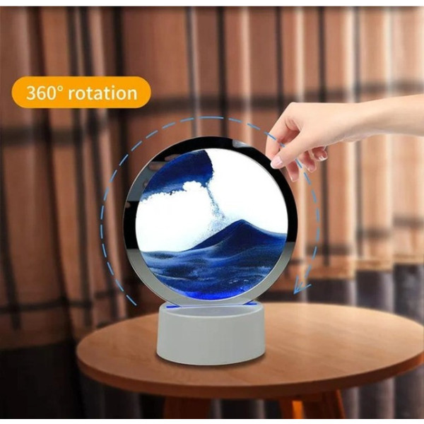 Настольная лампа-ночник Песочные часы с RGB подсветкой и 3D эффектом / Светильник с сенсорным управлением