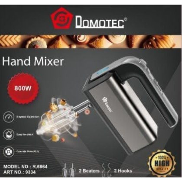 Миксер Domotec 800 Вт R.6664 5 скоростей, с режимом Турбо