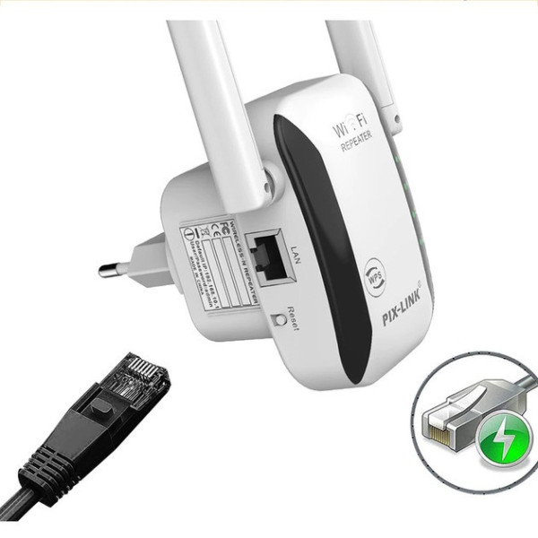 Репитер Wi-Fi LV-WR29 с вилкой для розетки и функцией увеличения диапазона беспроводного сигнала