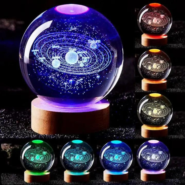 Хрустальный шар с LED подсветкой, ночник с 3D эффектом