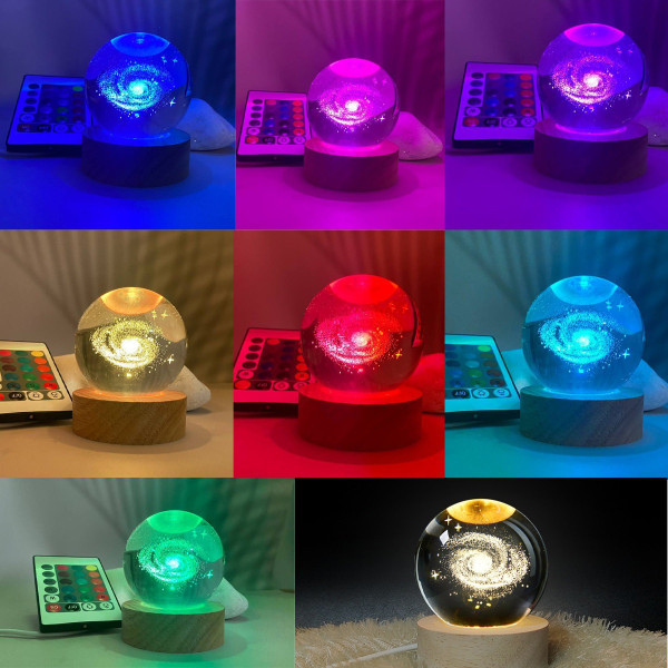 Хрустальный шар с LED подсветкой, ночник с 3D эффектом