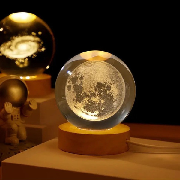3D ночник "Луна" с LED подсветкой, подходит для декора и ночного освещения в доме